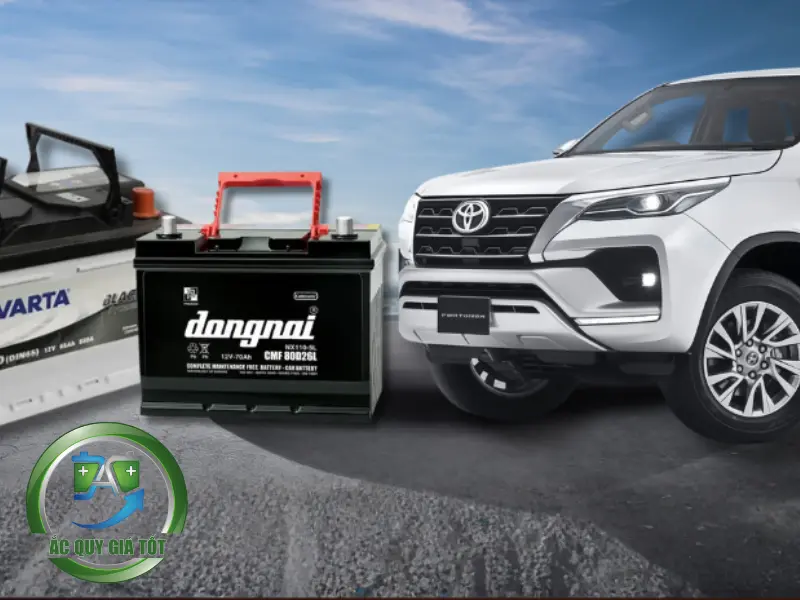 Thông số kỹ thuật ắc quy xe Fortuner tiêu chuẩn theo từng đời xe