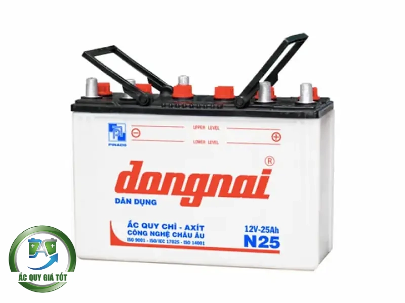 Bảng thông số kỹ thuật chi tiết của ắc quy Đồng Nai N25 12V 25Ah