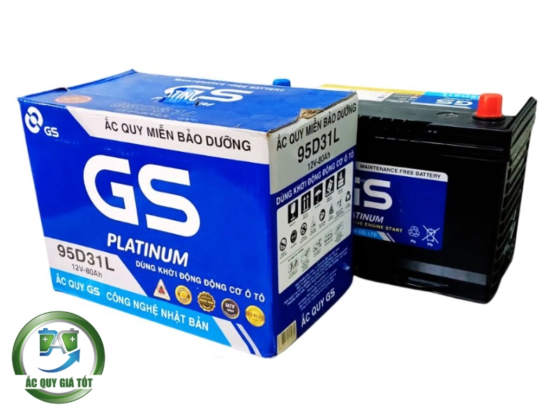 Chi tiết ắc quy GS MF 95D31L 12V 80Ah