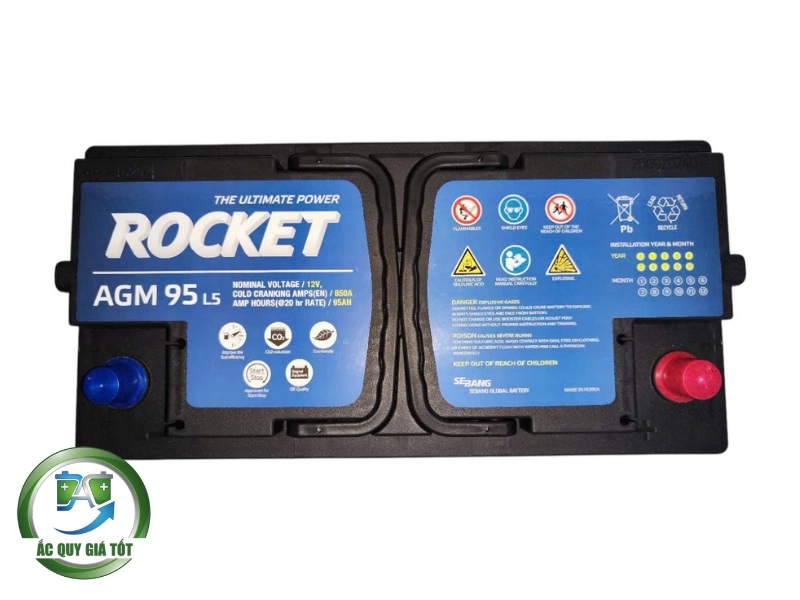 Bình ắc quy Rocket AGM L5 12V 100Ah tương thích xe nào?