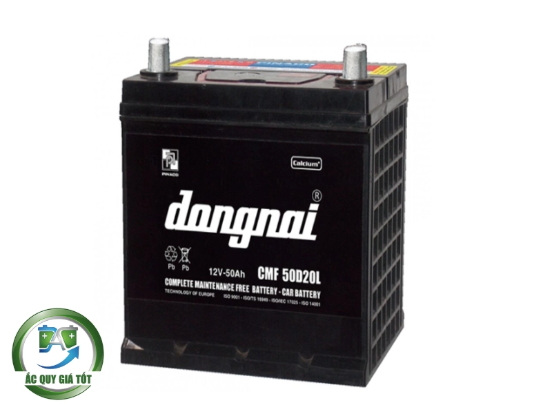 Thông số kỹ thuật chi tiết của ắc quy Đồng Nai CMF 50D20L 12V 50Ah