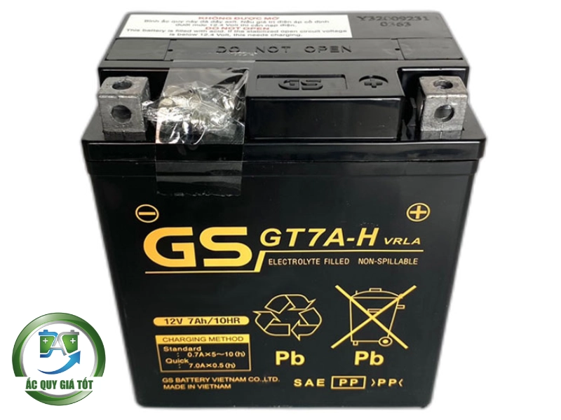 Thông số kỹ thuật chi tiết của ắc quy GS 12V 7Ah MF GT7A-H