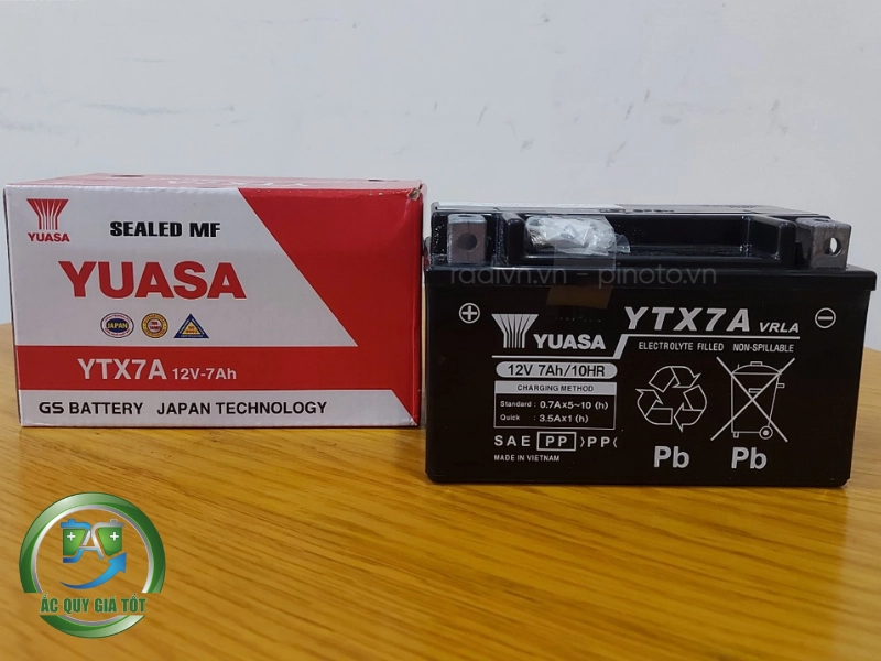 ắc quy GS YTX7A 12V 7Ah